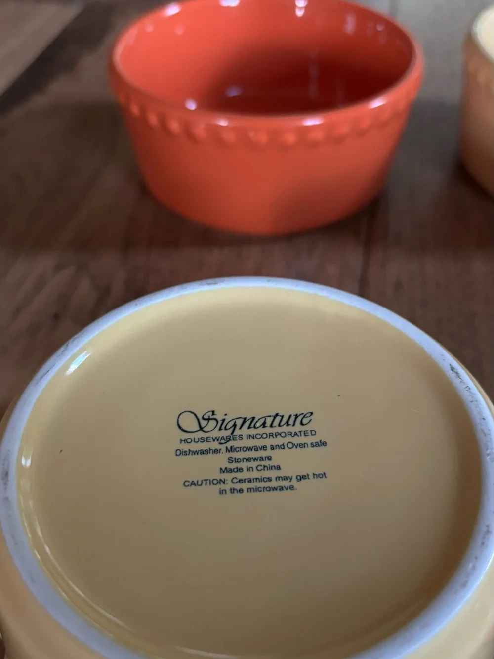 Signature Ceramic Ramekin Set in Orange and Yellow for Fall